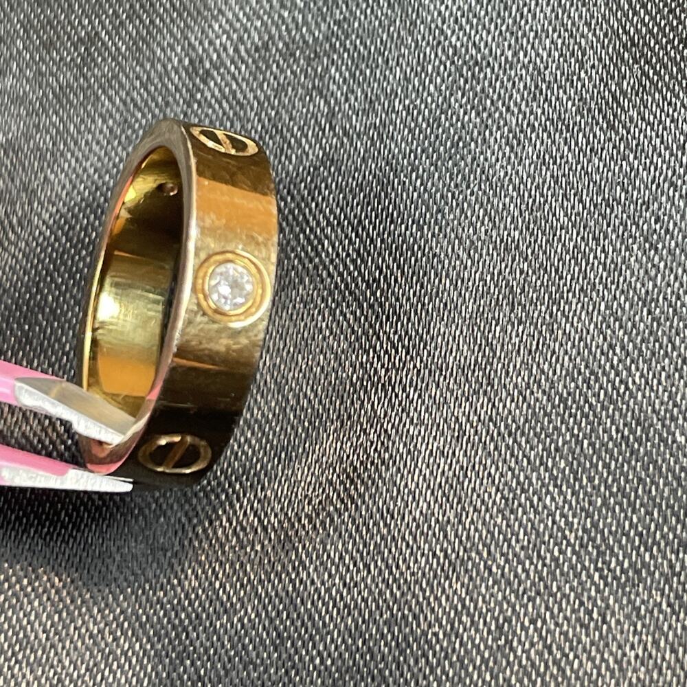 Authentic Cartier Love Ring 18K Yellow Gold 3 Diamonds Band Size 54 / US 7 - Picture 9 of 12
